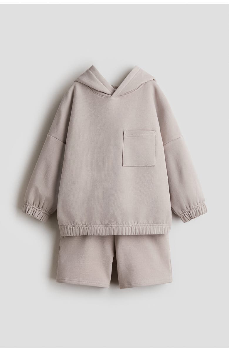 H&M 2-piece Sweatshirt Set, Main, color, Light Beige