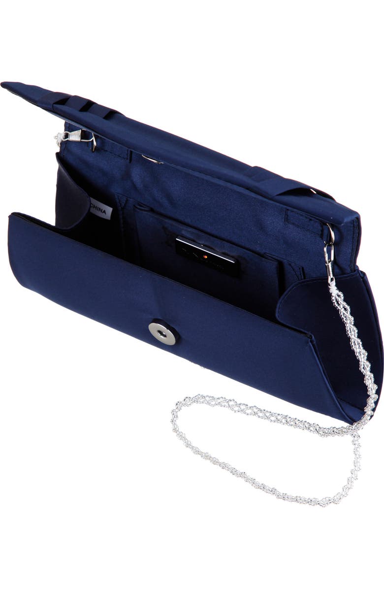 Nina Avis Pleated Clutch, Alternate, color, Navy