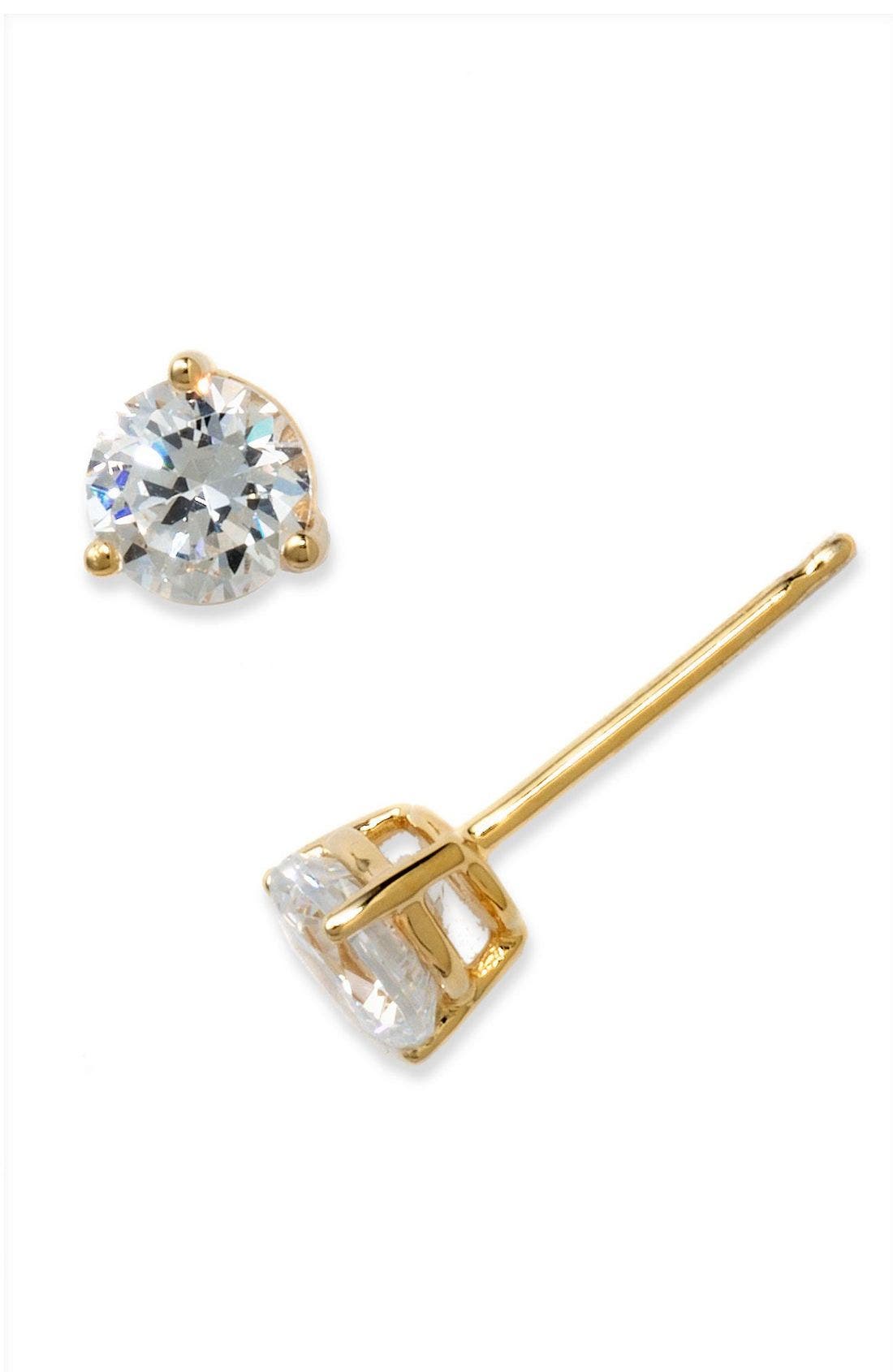 Женские аксессуары Nordstrom Gift Boxed Cubic Zirconia Stud Earrings - 1.0ct. — фото 4