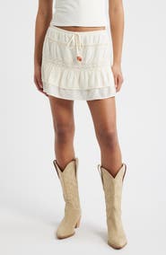 KITTENISH Ruffle Tie Waist Miniskirt