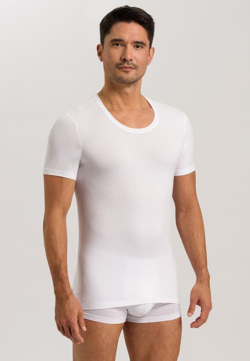 Hanro Cotton Superior Cotton Crew Neck T-shirt In White