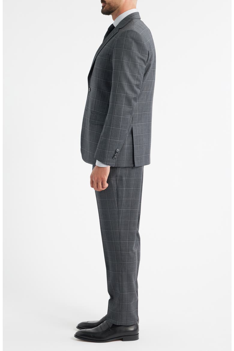 Charcoal Windowpane Check Wool Blend Suit, Alternate, color, CHARCOAL