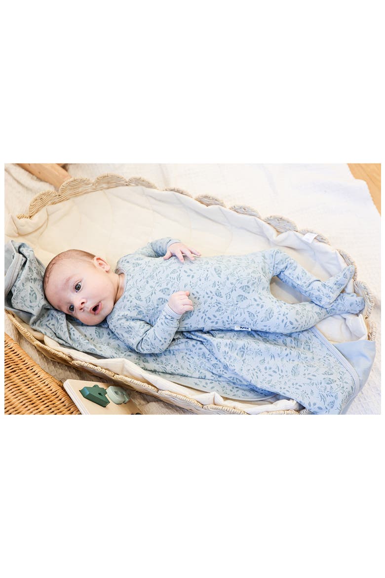 Soft Vines Footie & Hat Set, Alternate, color, SKY BLUE