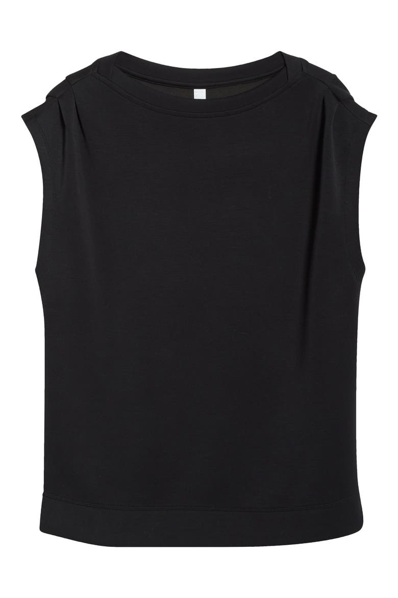 Soft Luxe Knit Gathered Shoulder Top, Alternate, color, BLACK