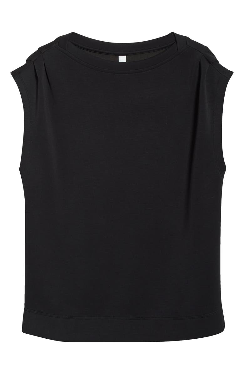 Zella Ultrasoft Knit Gathered Shoulder Top, Main, color, 