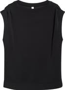 Zella Ultra Soft Knit Gathered Shoulder Top