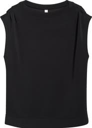 Zella Ultra Soft Knit Gathered Shoulder Top