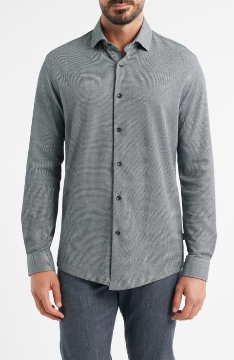 Origin Two-Tone Piqué Performance Button-Up Shirt