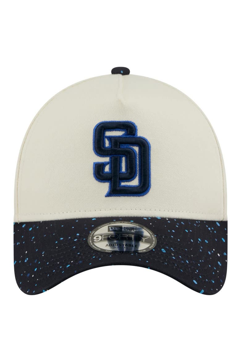 Men's New Era  Cream San Diego Padres Speckle A-Frame 9FORTY Adjustable Hat, Alternate, color, Cream