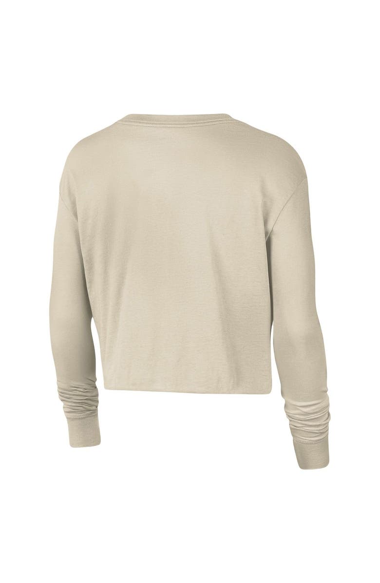 Nike Women's Nike Cream Ohio State Buckeyes Varsity Letter Long Sleeve Crop Top, Alternate, color, 
