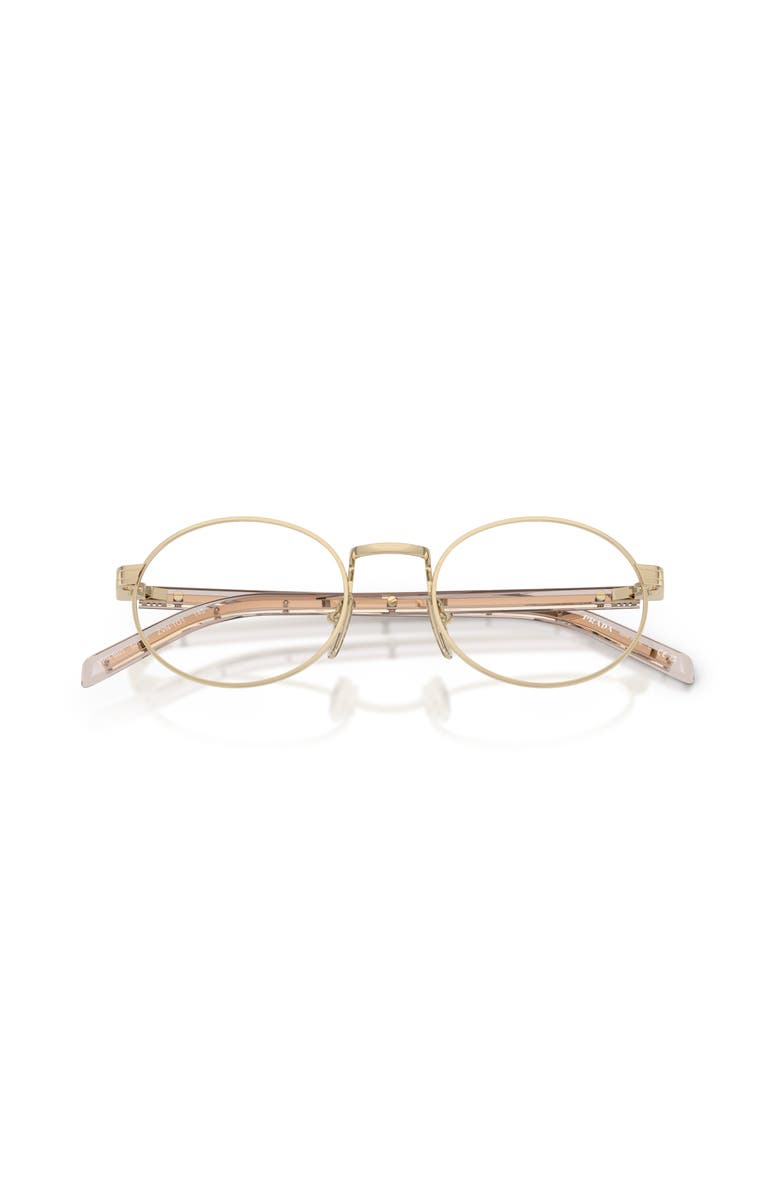 Prada 49mm Oval optical glasses, Alternate, color, Gold