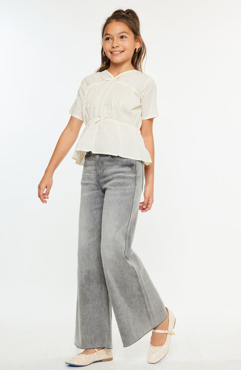 KanCan Kaitlyn High Rise Cropped Palazzo Jeans, Alternate, color, Light Gray