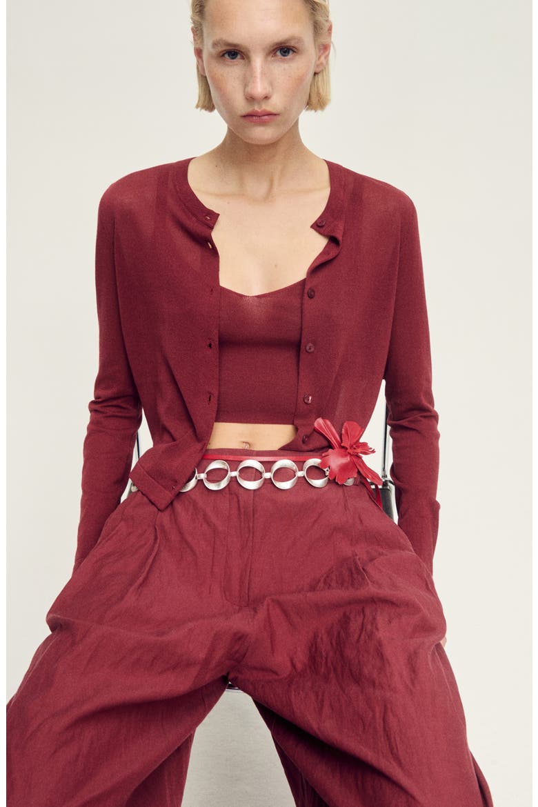 Fine Knit Crop Top, Alternate, color, BURGUNDY