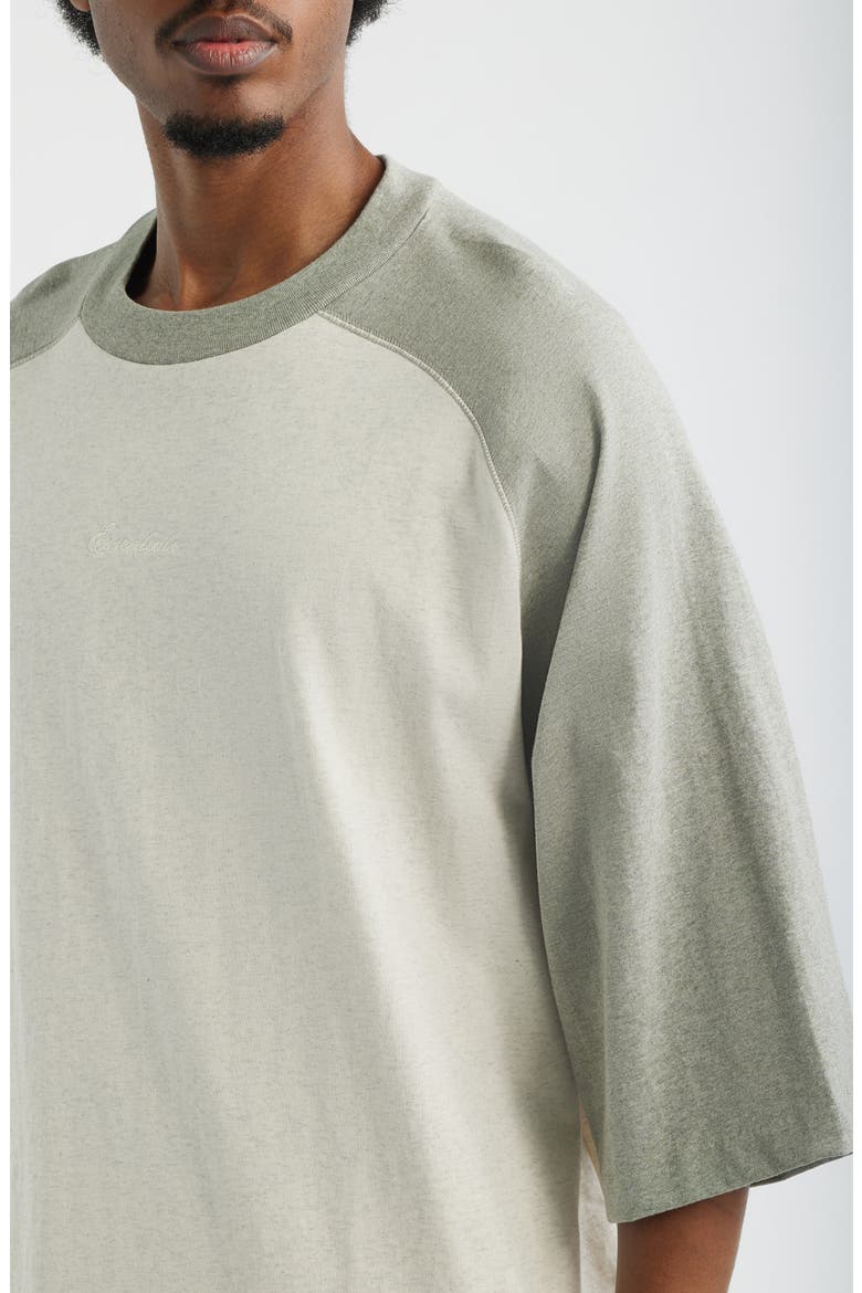 Signature Cotton Baseball T-Shirt, Alternate, color, OATMEAL/ CONCRETE HEATHER