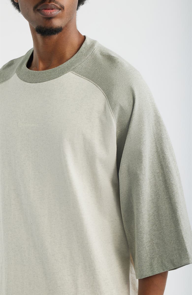 Fear of God Essentials Signature Cotton Baseball T-Shirt, Alternate, color, Oatmeal/ Concrete Heather