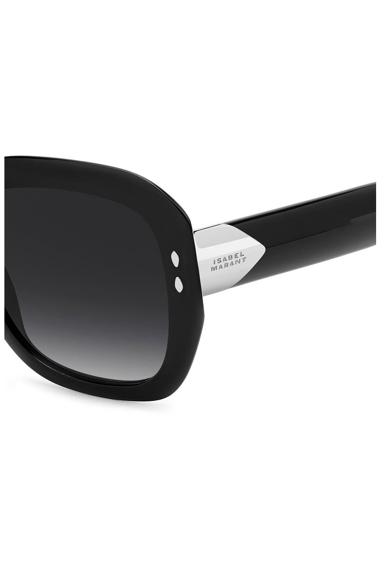 55mm Rectangular Sunglasses, Alternate, color, BLACK/ DARK GREY SF