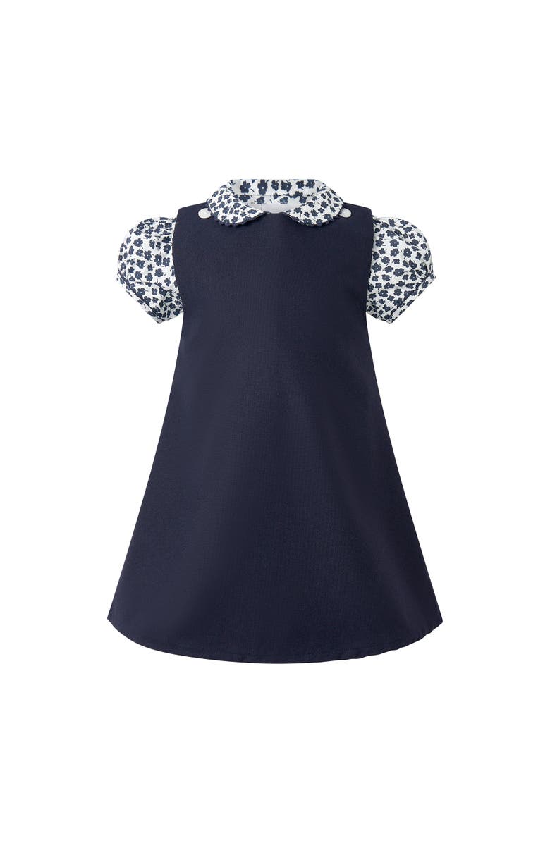 Rachel Riley Floral Blouse Pinafore Set, Main, color, Navy