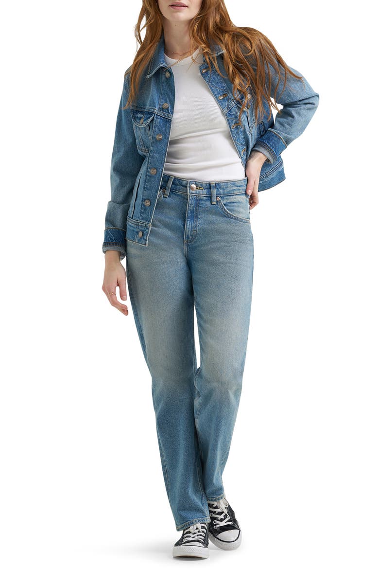 Rider Classic High Waist Straight Leg Jeans, Alternate, color, TO THE SKY