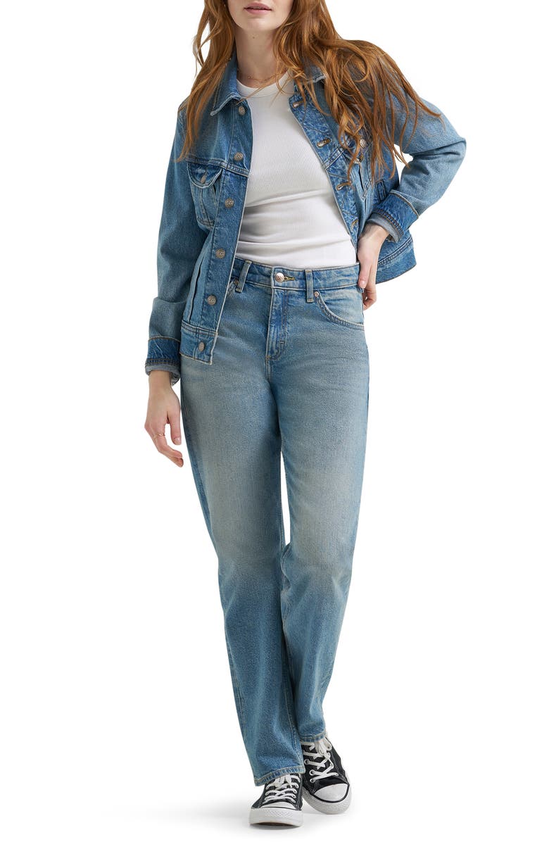 Lee Rider Classic High Waist Straight Leg Jeans, Alternate, color, To The Sky