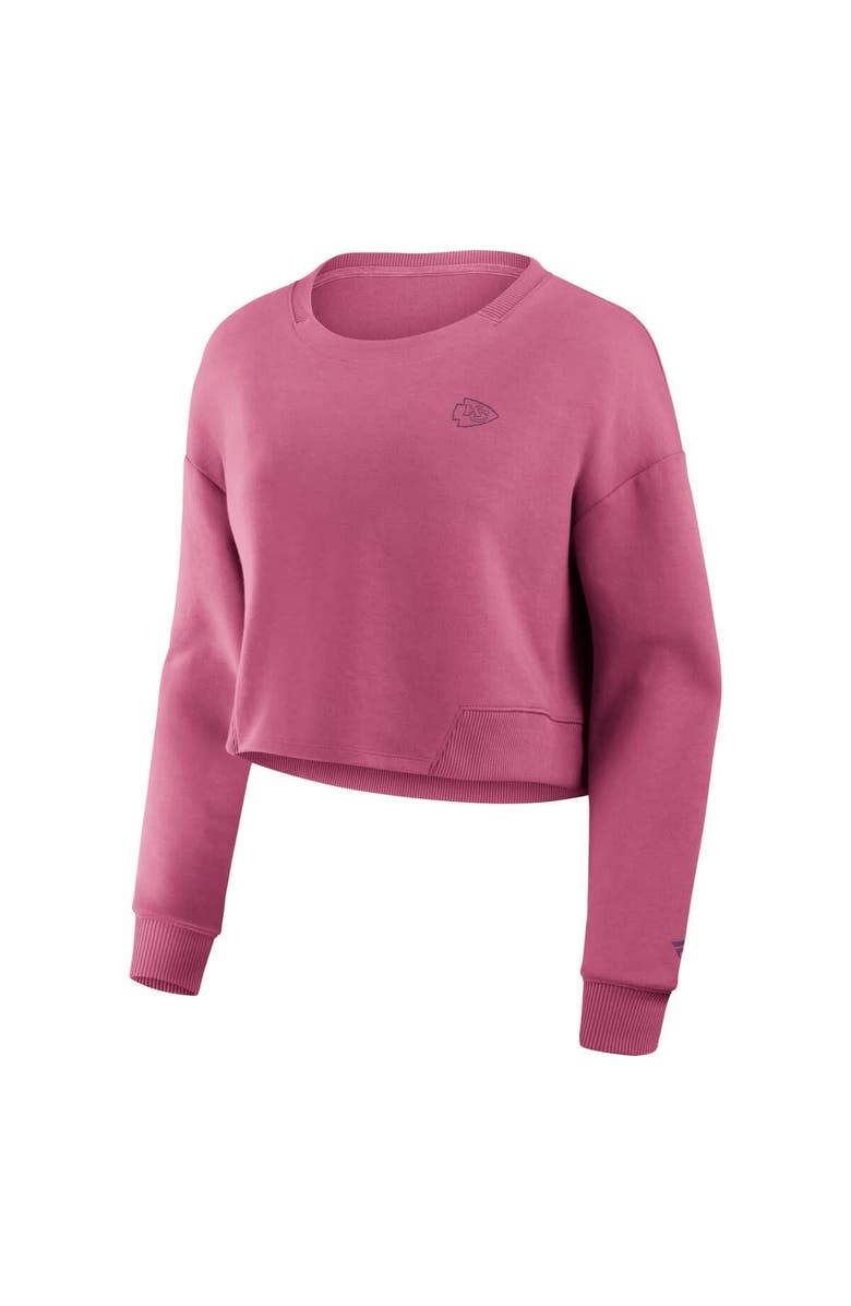 FANATICS Women's Fanatics Pink Kansas City Chiefs Studio Tri-Blend Cropped Pullover Sweatshirt, Alternate, color, Pink