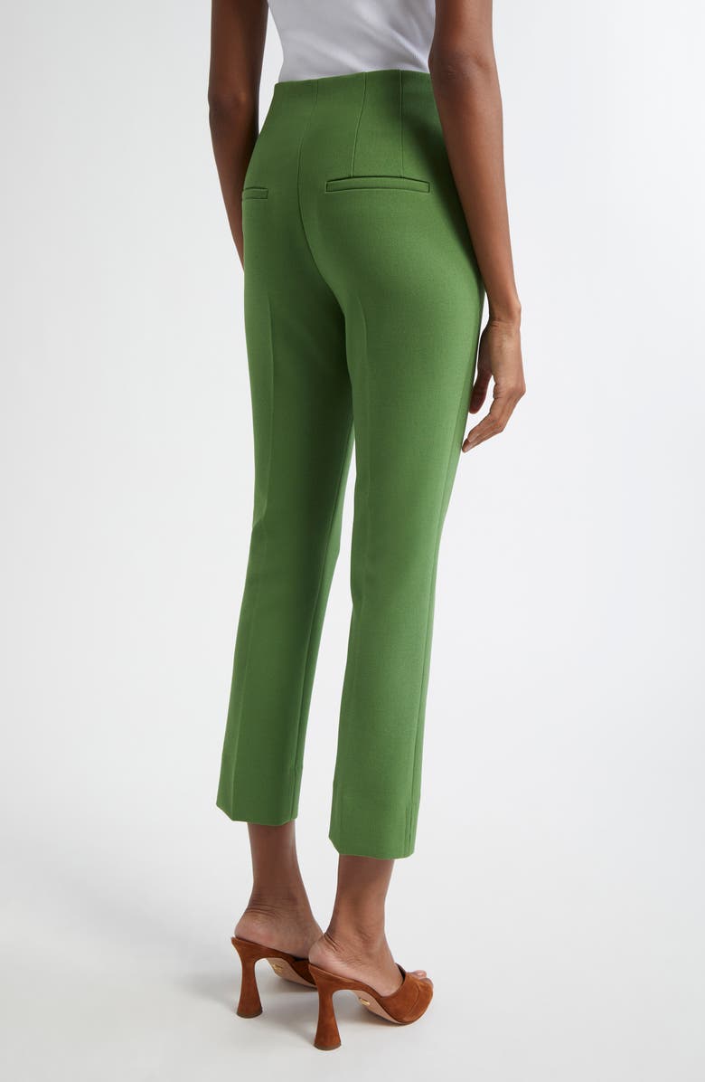 Veronica Beard Kean Clean Waist Pintuck Pleat Crop Pants, Alternate, color, Lemongrass