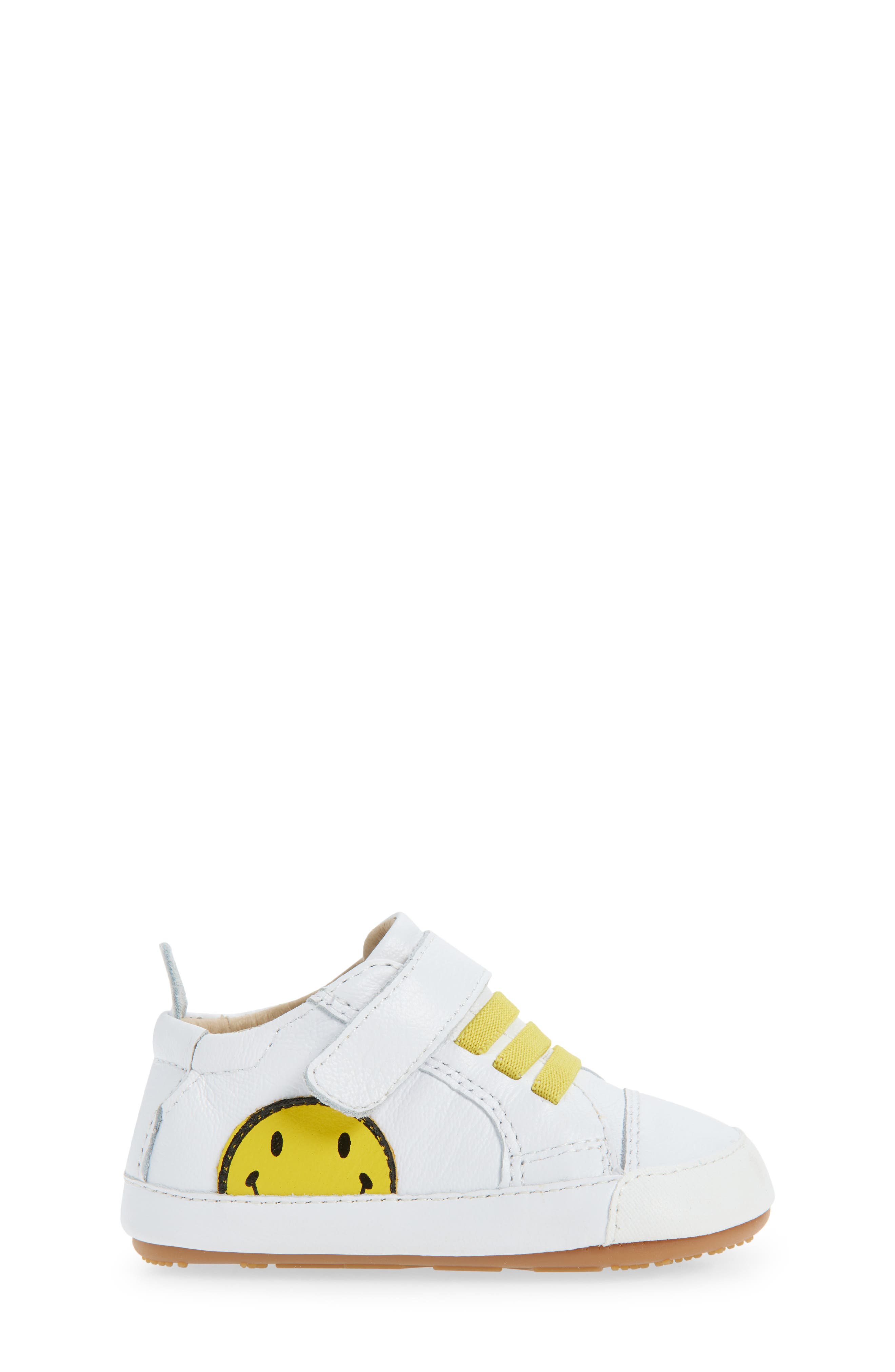 OLD SOLES Kids' Smiley Sneaker, Alternate, color, Snow / Yellow