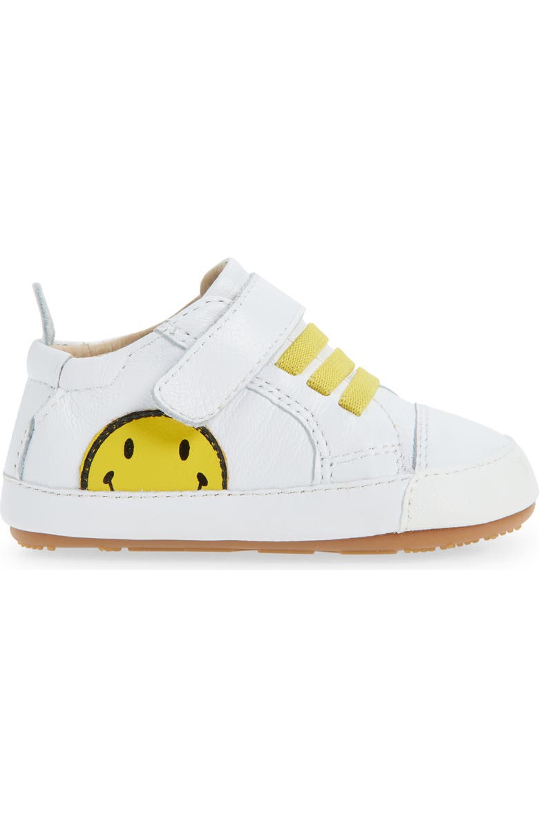 OLD SOLES Kids' Smiley Sneaker, Alternate, color, Snow / Yellow