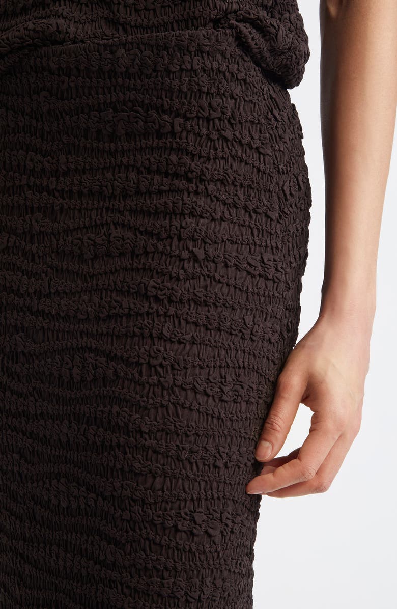 Jil Sander Embroidered Crepe Jersey Midi Skirt, Alternate, color, Chocolate Brown