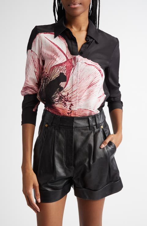 Willa Floral Silk Button-Up Shirt