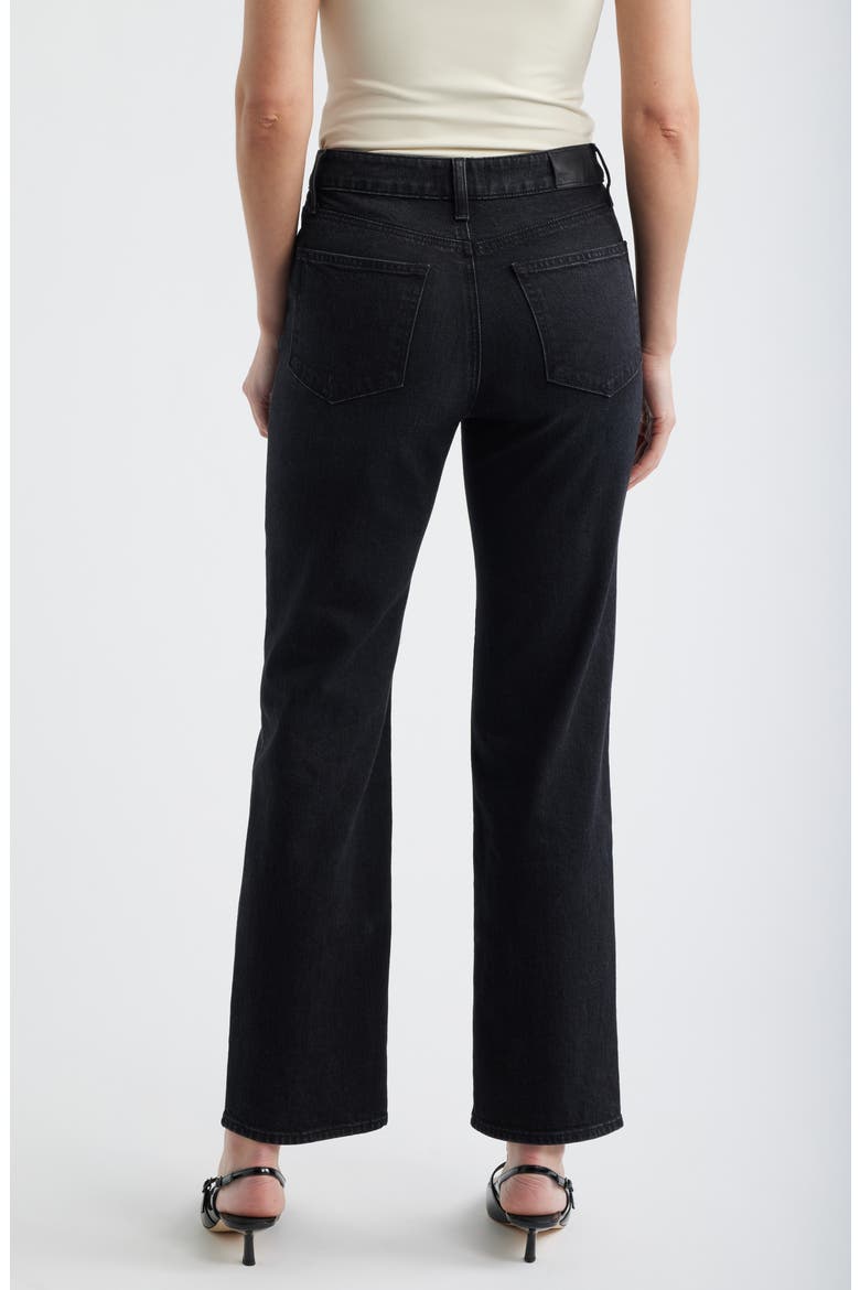 Stevie High Waist Straight Leg Jeans, Alternate, color, DARK ABYSS