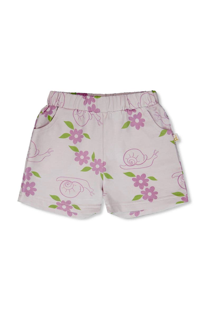 French Terry Snails Shorts, Main, color, Lilac Snails Print