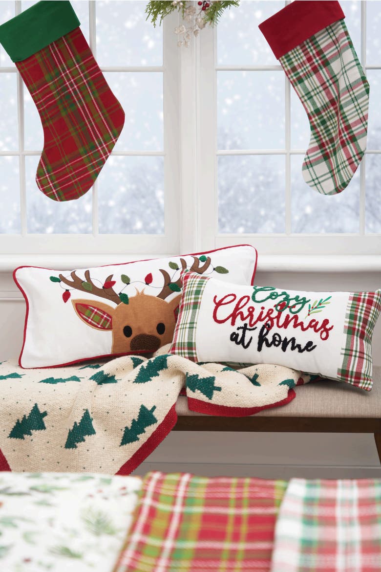 Plaid Throws, Alternate, color, Green/Ivory
