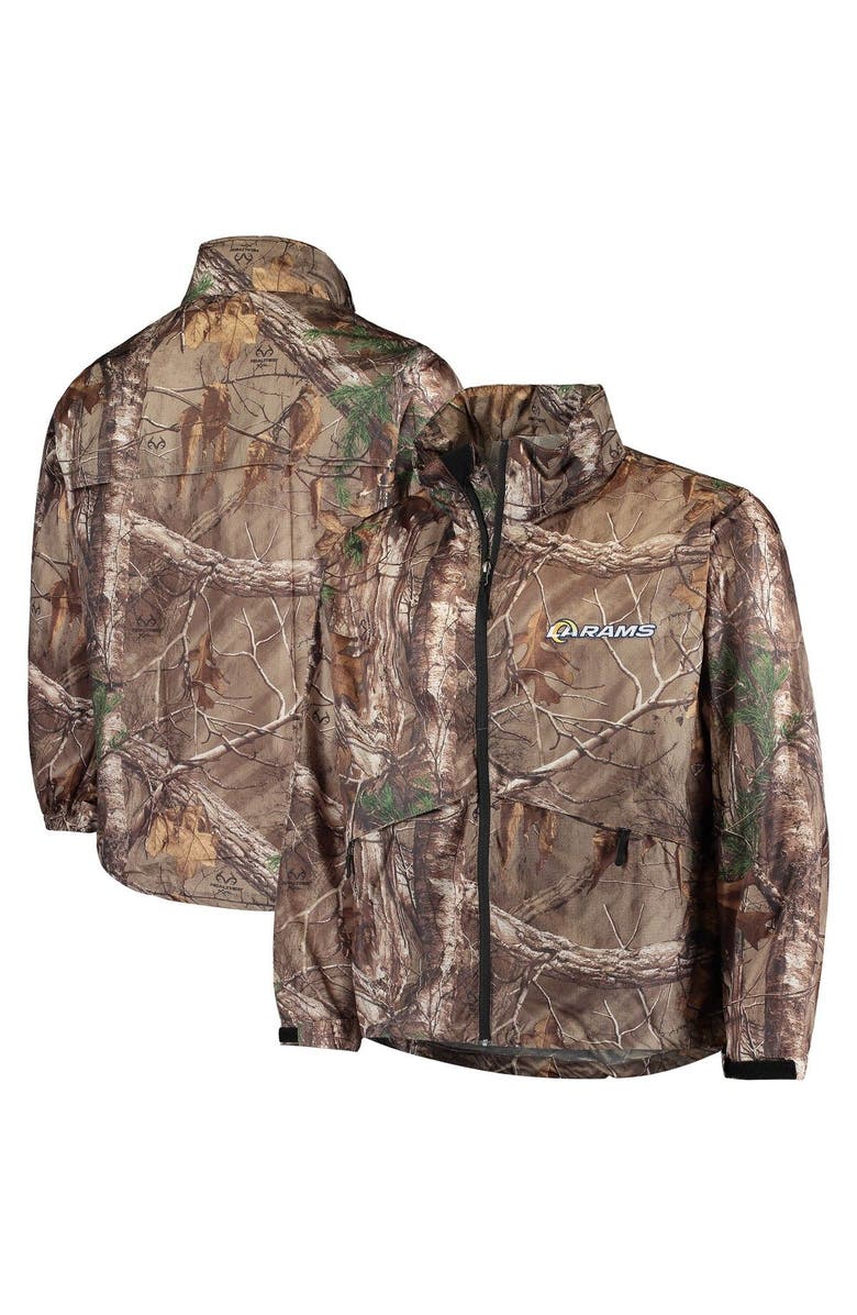 DUNBROOKE Men's Dunbrooke Realtree Camo Los Angeles Rams Circle Sportsman Waterproof Packable Full-Zip Jacket, Main, color,