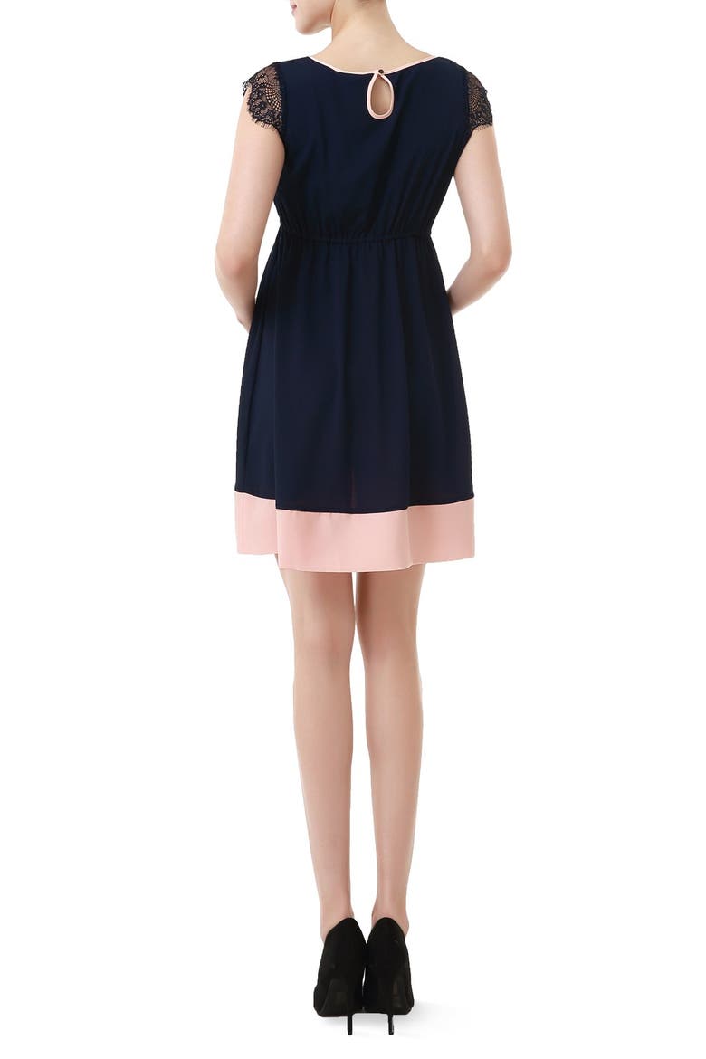 Nell Fit & Flare Maternity Dress, Alternate, color, NAVY