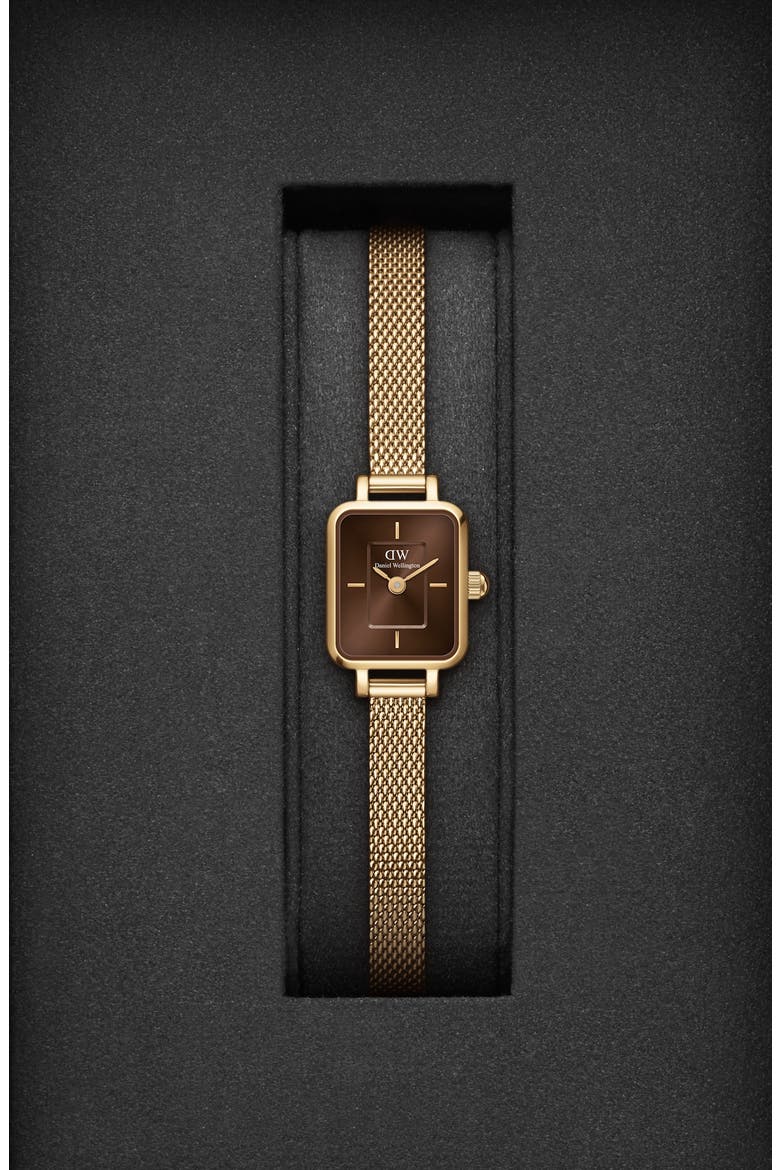 Quadro Mini Bracelet Watch, 15mm x 18mm, Alternate, color, GOLD