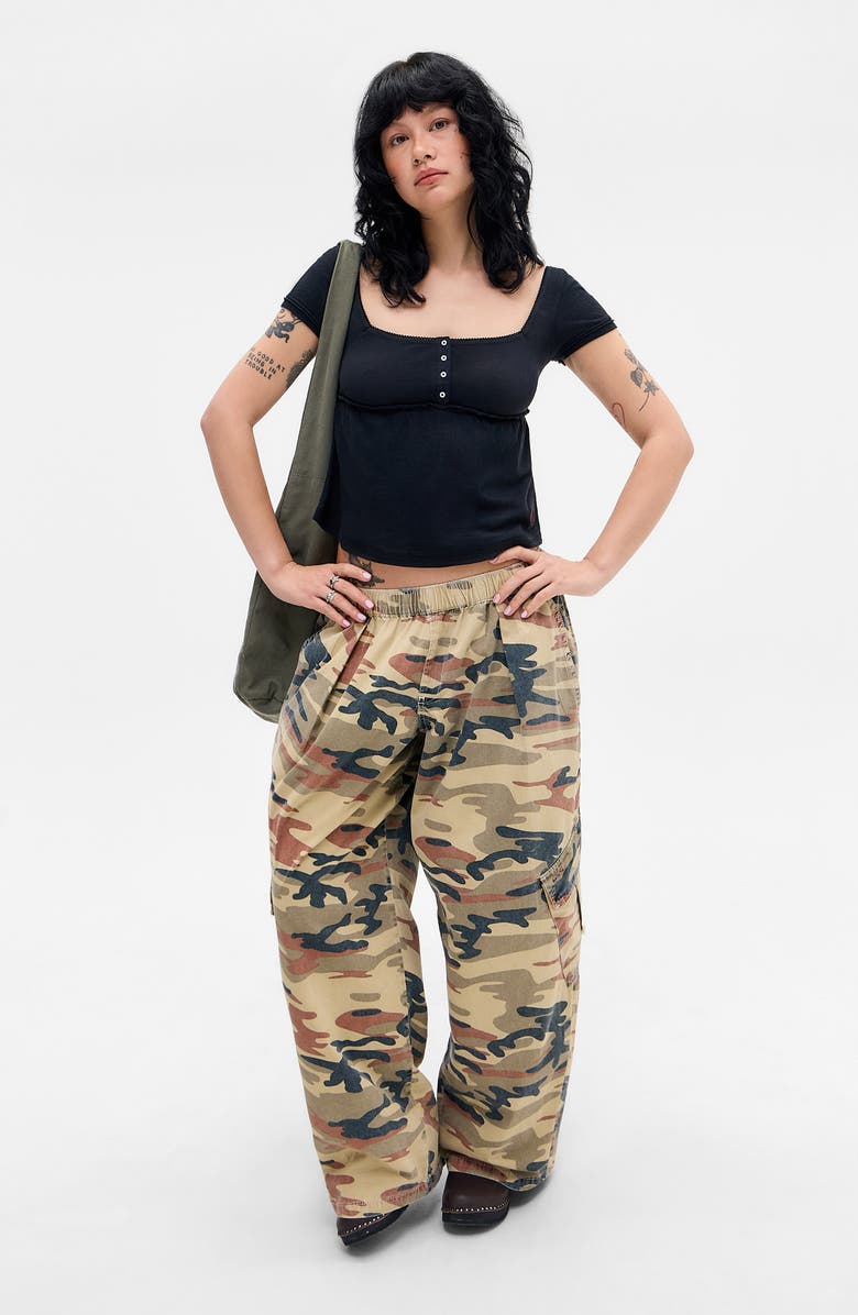 BDG Urban Outfitters Bobbi Desert Camo Cotton Pants, Alternate, color, Desert Camo