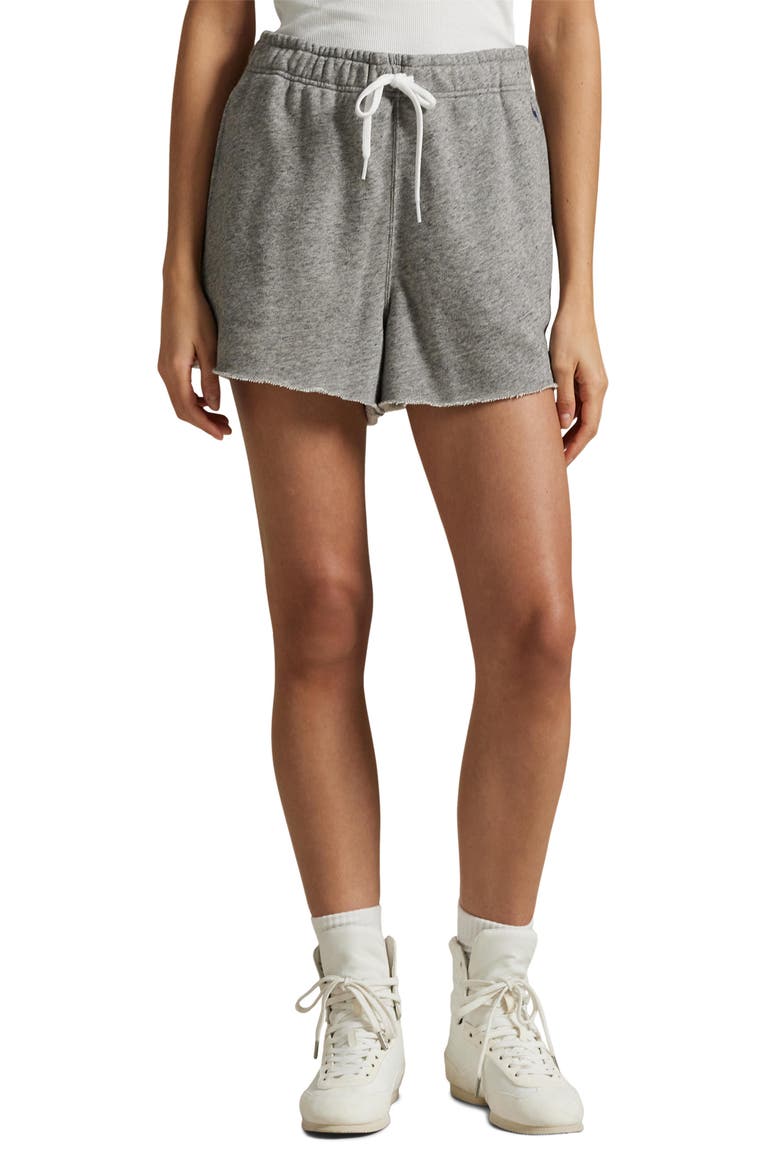 Lightweight Fleece Drawstring Shorts, Main, color, DARK VINTAGE HEATHER