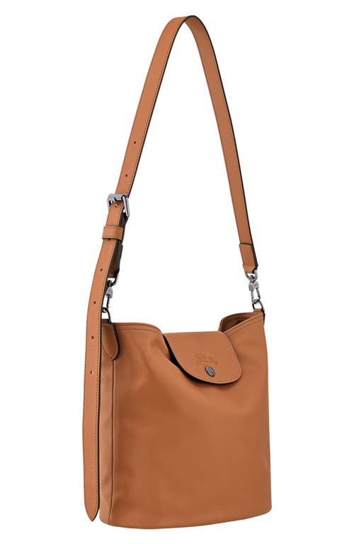Longchamp Medium Le Pliage Xtra Leather Crossbody Bag In Brown