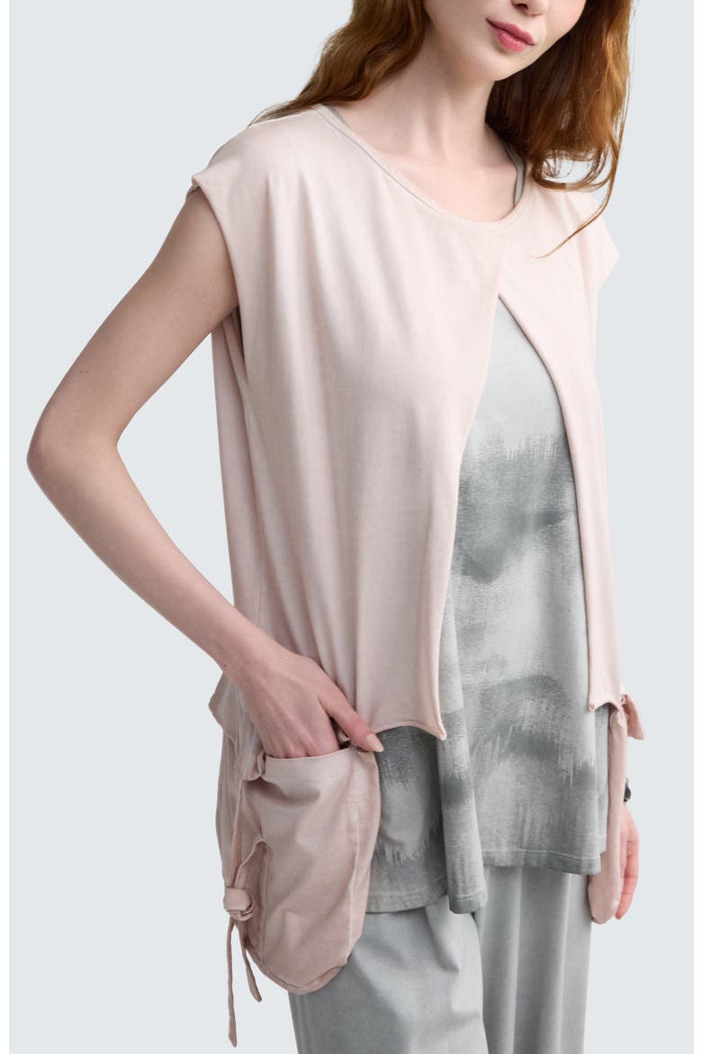 Elowyn Garment-Dyed Boxy Blouse, Alternate, color, Rose Quartz