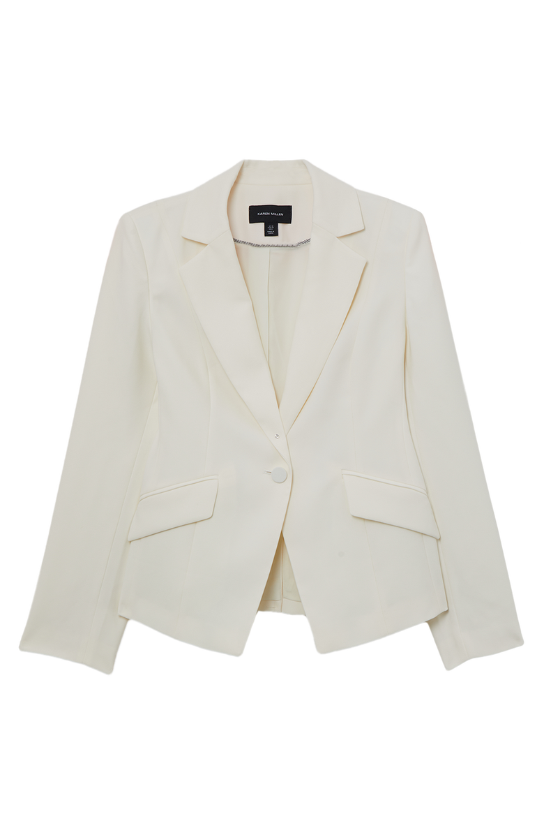 Karen Millen Crepe Blazer Jacket, Alternate, color, Ivory
