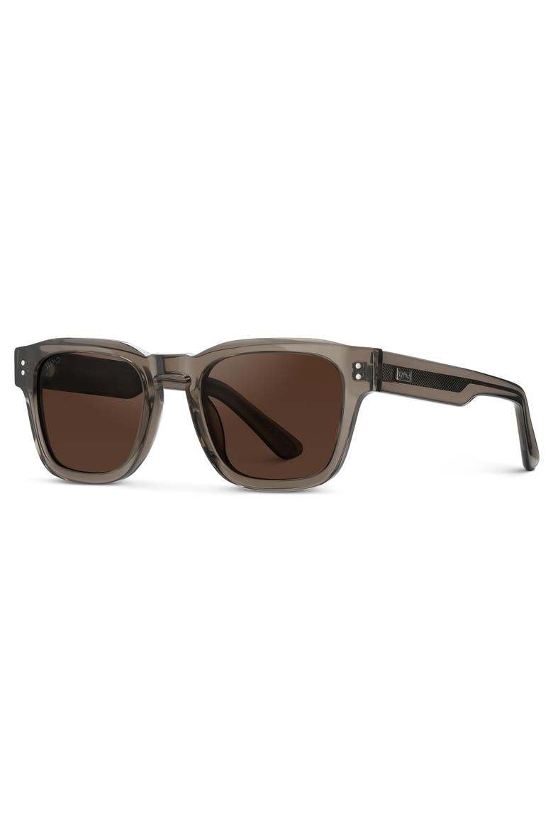 Wayne - 50mm Rectangular Polarized Sunglasses, Alternate, color, Crystal Gunmetal