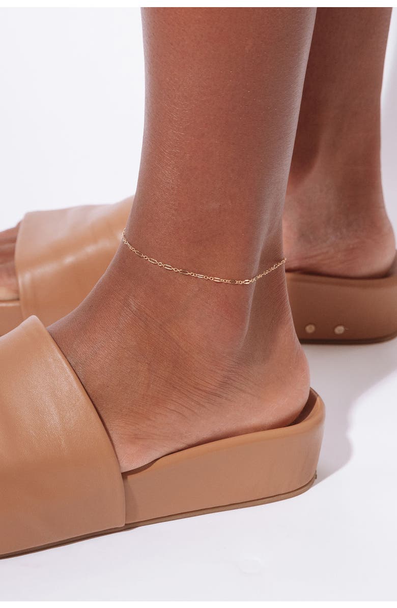 Set & Stones Billie Anklet, Alternate, color, Gold