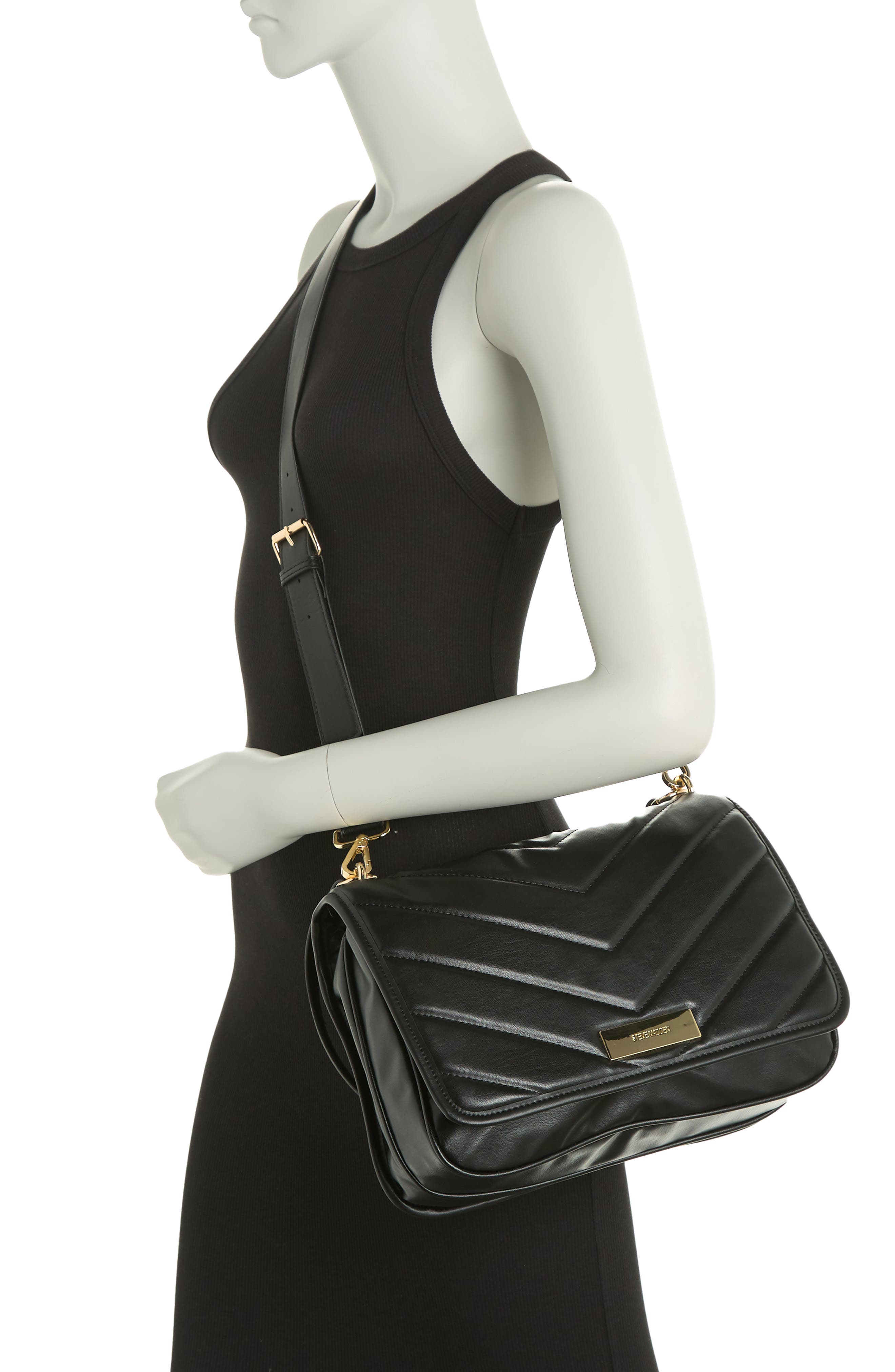 Steve Madden Whitley Quilted Flap Crossbody Bag, Alternate, color, 