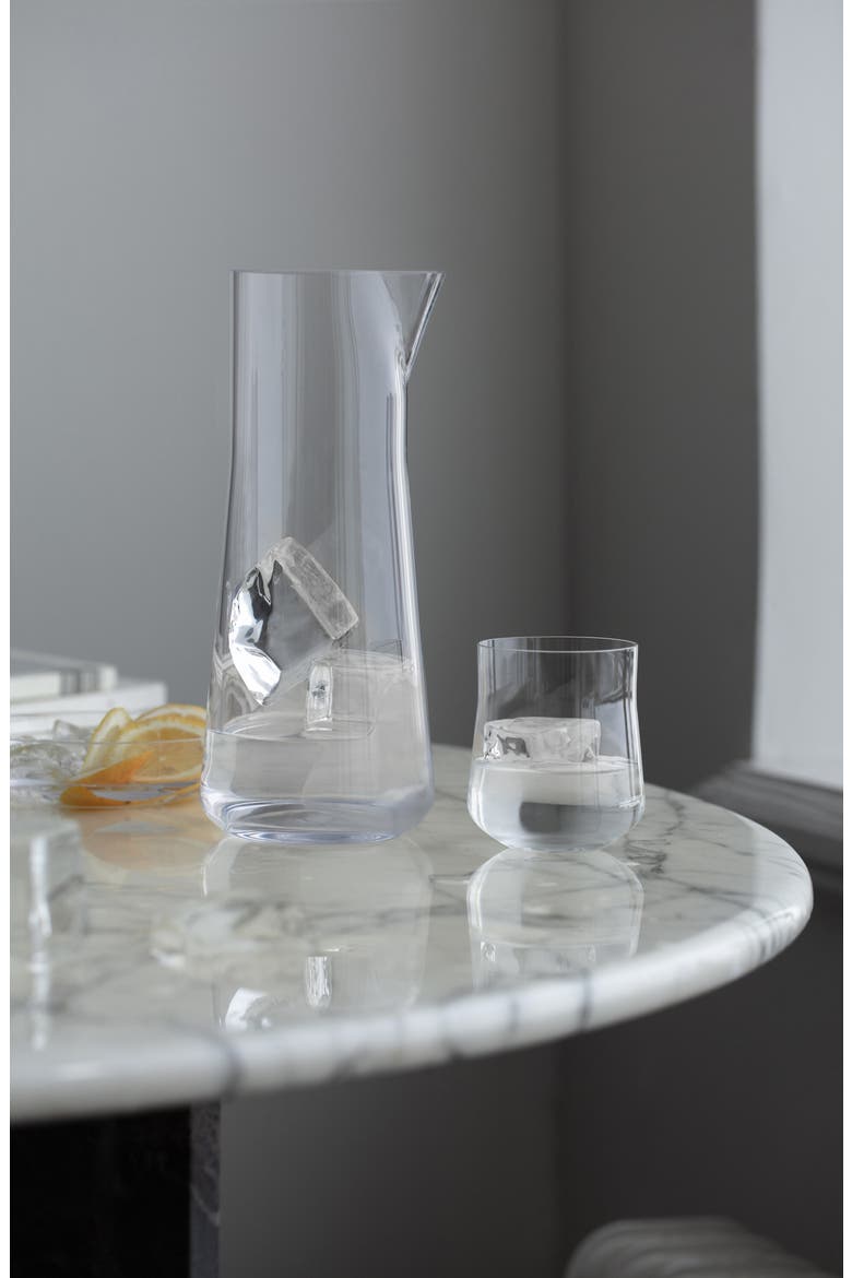 Informal Carafe with Catch Bowl, Alternate, color, CLEAR