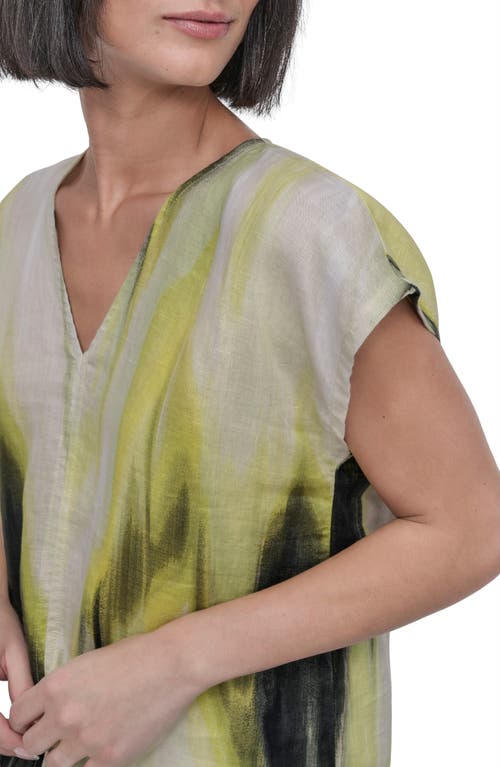 DKNY DKNY V-NECK LINEN TOP