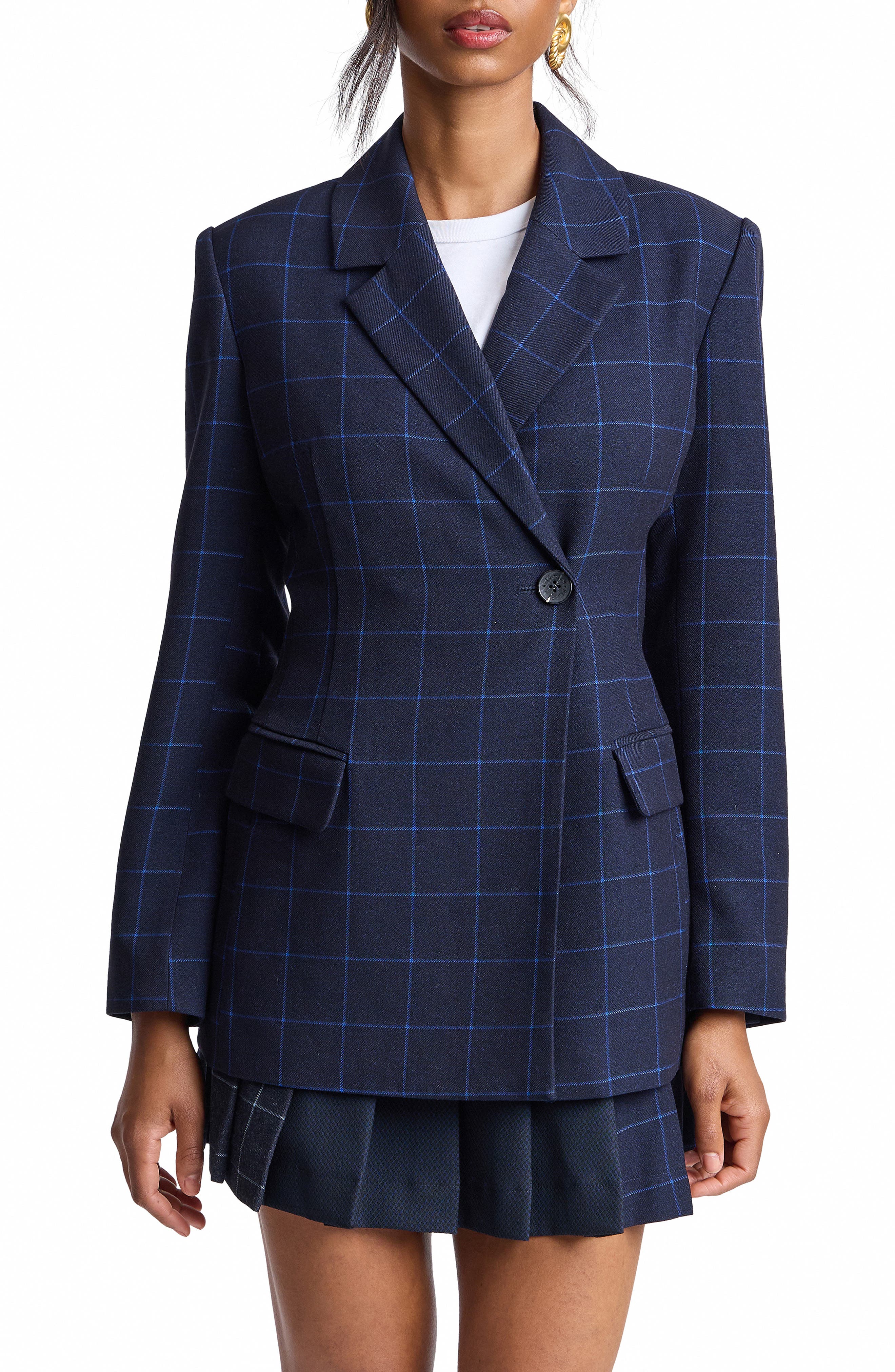 selected NAVY WINDOWPANE