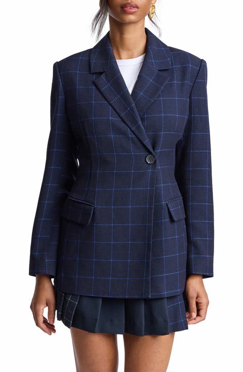 Hourglass Windowpane Blazer