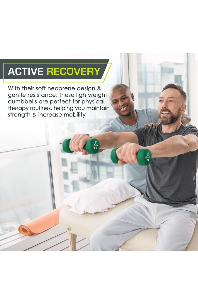ProsourceFit Neoprene Dumbbells, Pair, Alternate, color, 9 Lb