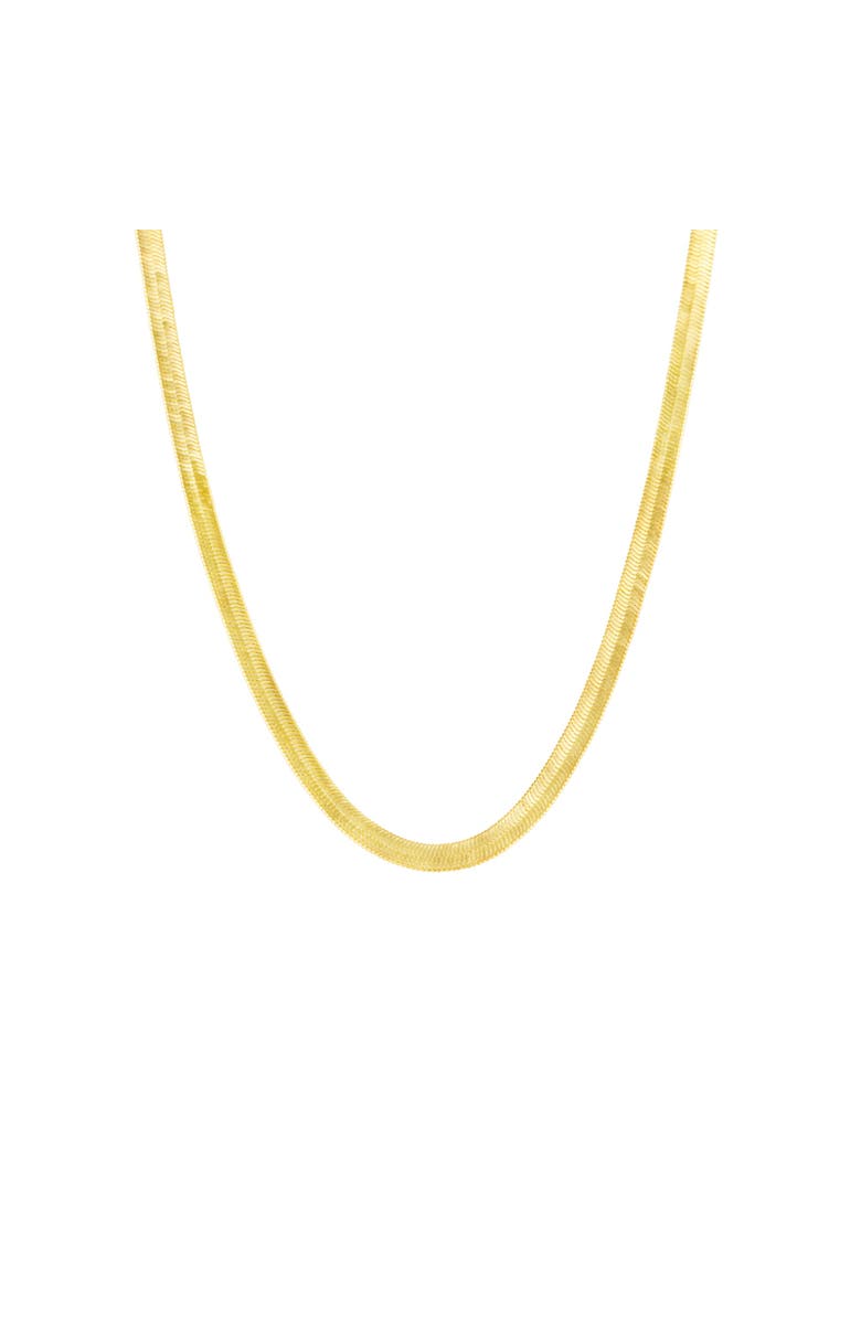 Spero London Bold Herringbone Sterling Silver Flat Snake Chain Necklace, Main, color, Gold