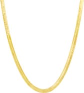 Spero London Bold Herringbone Sterling Silver Flat Snake Chain Necklace